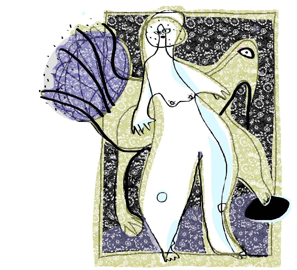 Frau Und Pfau