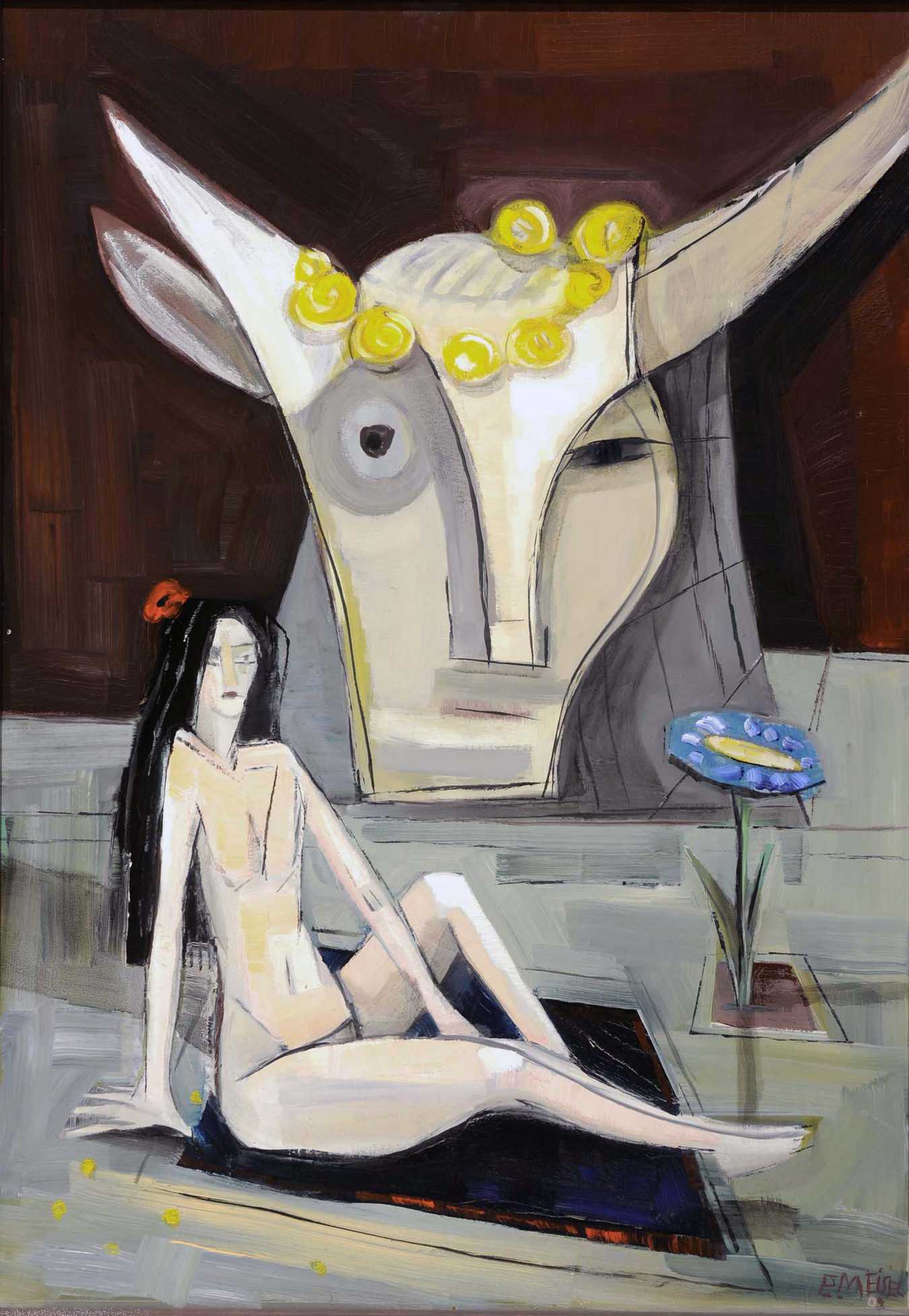 Frau mit Stierkopf