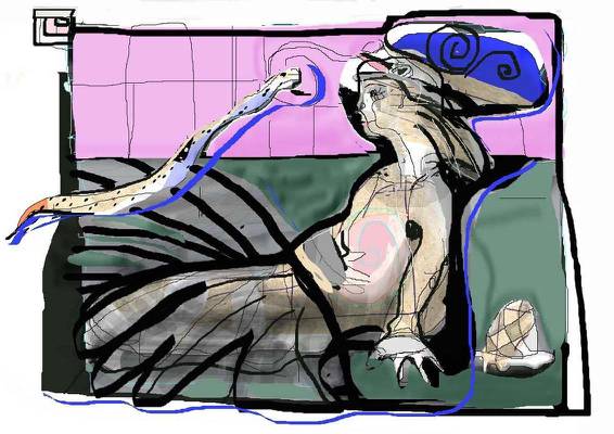 Kind mit Schildkrte und Schlange