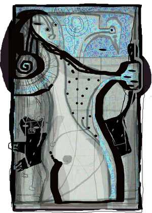 Mädchen Katze und Vogel