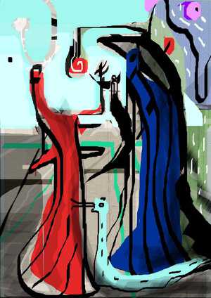 Zwei Frauen unter dem Baum der Erkenntnis