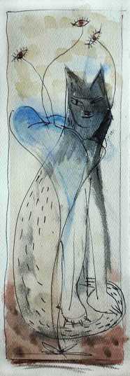 Kater und blaue Blume