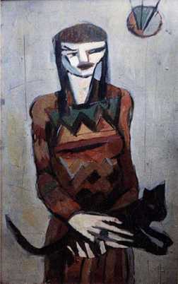 Anemone mit schwarzem Kater