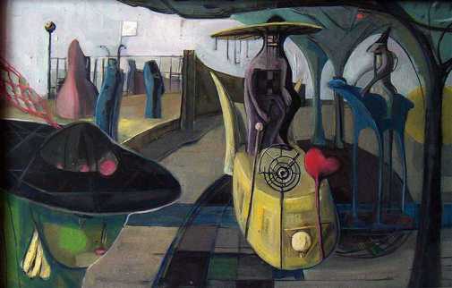 Spirale und schwarzes Quadrat