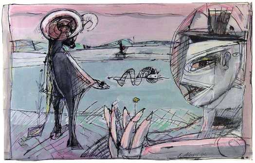 Schwarze Perle und gelbe Blüte