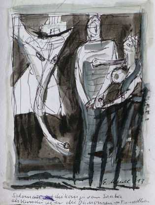 Salomon und die Königin von Saba mit Dämonen